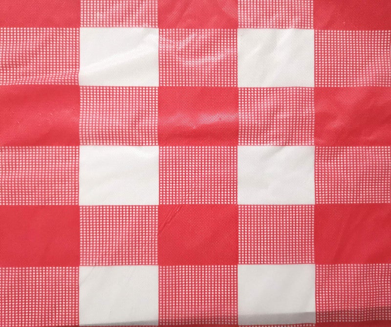 YUEKUI 10 Pack Round Plastic Checkered BBQ Tablecloth -Red & White Checkered Gingham Tablecloth -Plastic Picnic Table Covers (Round 84 inch) - Image 3